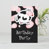 Cartoon koe, uitnodiging (Staand voorkant)