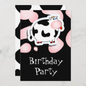 Cartoon koe, uitnodiging (Voorkant / Achterkant)