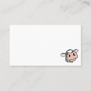 cartoon koe zwart wit roze kus grijs boerderij die visitekaartje