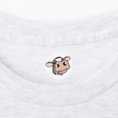 cartoon koe zwart wit roze zoen grijs boerderij labels (Aangebracht)