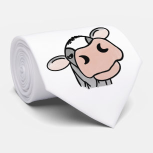 cartoon koe zwart wit roze zoen grijs boerderij stropdas