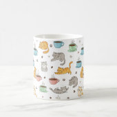 Cartoon Koffie en Katten Patroon Mok (Center)