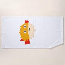 Cartoon Kogelvis Strandhanddoek