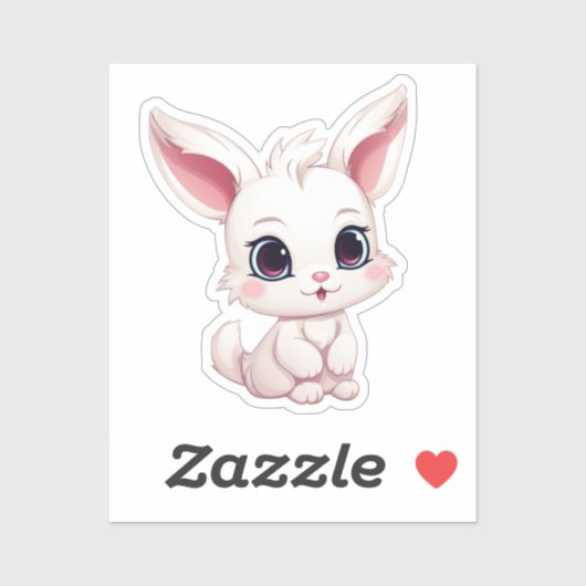 Cartoon konijnenillustratie sticker (Vel)