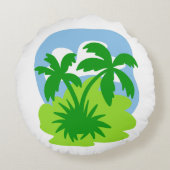 Cartoon Koning van het Oerwoud Rond Kussen (Achterkant)