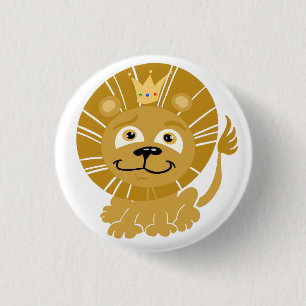 Cartoon Koning van het Oerwoud Ronde Button 3,2 Cm