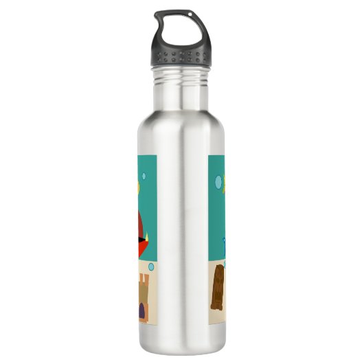 Cartoon - Koolvijvers Kunst Waterfles (Achterkant)