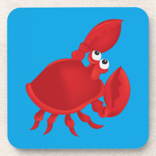 Cartoon krab bier onderzetter