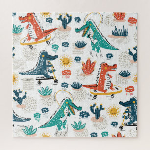 Cartoon Krokodil: dierenbehang Legpuzzel