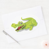 Cartoon Krokodil Ovale Sticker (Envelop)