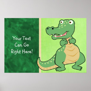 Cartoon Krokodil Poster Print