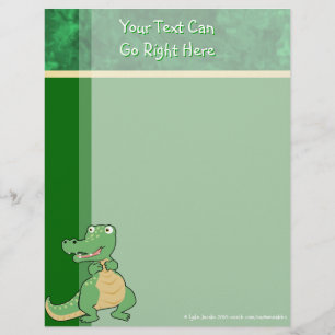 Cartoon Krokodile Letterhead Stationery