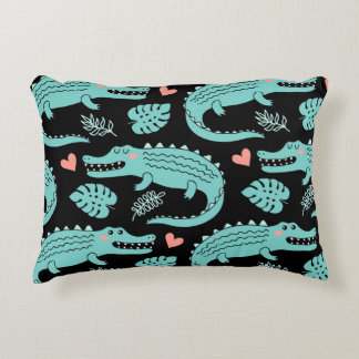 Cartoon krokodillen, schattig naadloos patroon. accent kussen