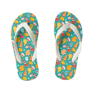 Cartoon kruipen met zand en ornament doedelen kinder teenslippers