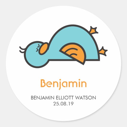 Cartoon Kute Ducking New Baby Gift Label Sticker (Voorkant)
