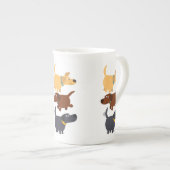 Cartoon Labradors en 3 Saveurs Bone China Mug (Devant droit)