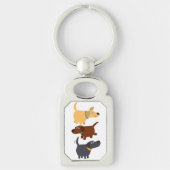 Cartoon Labradors in 3 Flavors Metal Sleutelhanger (Voorkant)
