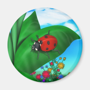 Cartoon Lady Bug Magneet