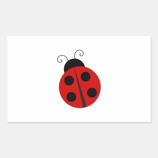 Cartoon Lady Bug Rechthoekige Sticker (Voorkant)