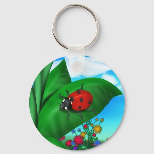 Cartoon Lady Bug Sleutelhanger (Voorkant)
