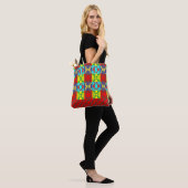 Cartoon Lady Pop Art Patterned Canvas tas (Op model)