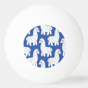 Cartoon lama alpaca,  motief pingpongballen