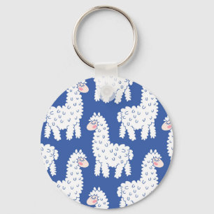 Cartoon lama alpaca,  motief sleutelhanger