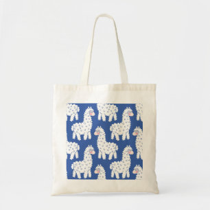 Cartoon lama alpaca,  motief tote bag