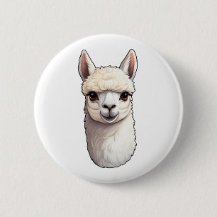 Cartoon lama illustratie ronde button 5,7 cm