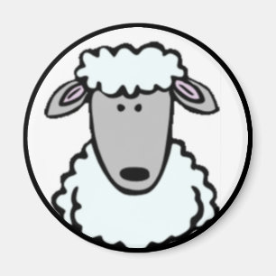 Cartoon Lamb Face Magneet