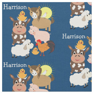 Cartoon landbouwhuisdieren klagen gepersonaliseerd stof