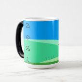 Cartoon Landschap Ox Chinees nieuwjaar dierentuin Magische Mok (Voorkant links)