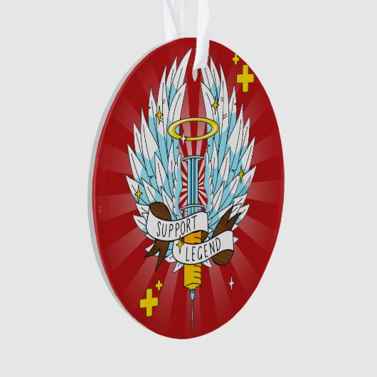 Cartoon Legend Gamer Red Winged spuit Ornament (voorkant)