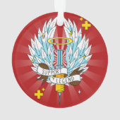 Cartoon Legend Gamer Red Winged spuit Ornament (achterkant)