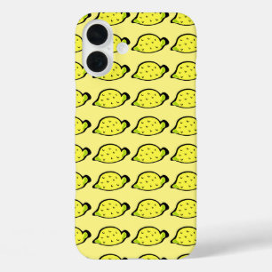 Cartoon Lemons Pattern Yellow iPhone 16 Plus Hoesje