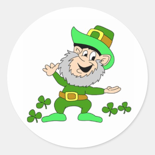 Cartoon Leprechaun Sticker (Voorkant)