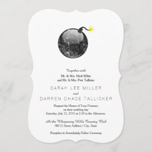 Cartoon Letterpress Style Bomb Kaart