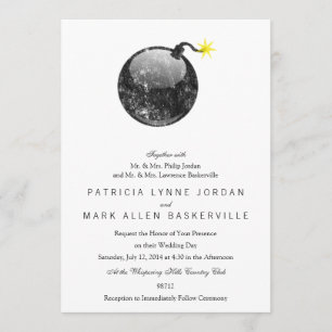 Cartoon Letterpress Style Bomb Kaart