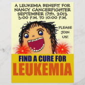 Cartoon Leukemie Kanker Hulp Flyer (Achterkant)