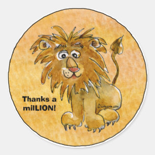 Cartoon Lion Bedankt a milLION Aangepaste Stickers