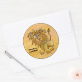 Cartoon Lion Bedankt a milLION Aangepaste Stickers (Envelop)