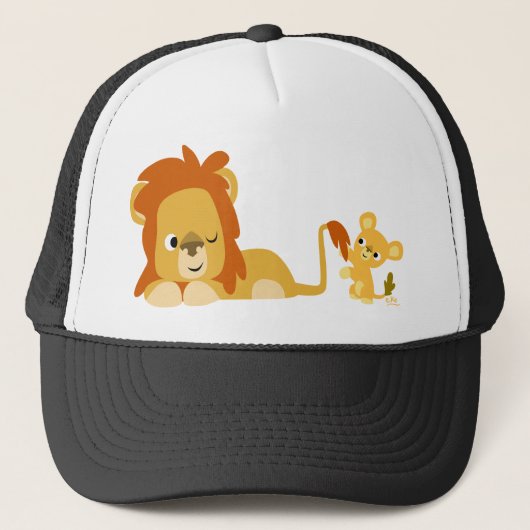 Cartoon Lion Dad en Cub pet (Voorkant)