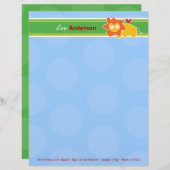 Cartoon Lion Fun Personal Custom Letterhead Briefhoofd Ontwerp (Voorkant / Achterkant)