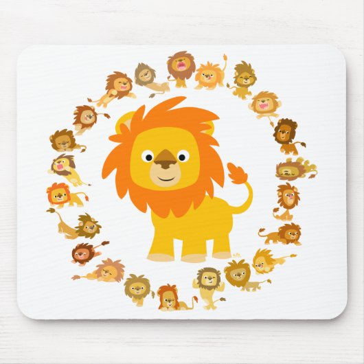 Cartoon Lion Mandala mousepad Muismat (Voorkant)