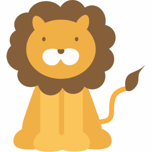 Cartoon Lion Staand Fotobeeldje (Voorkant)