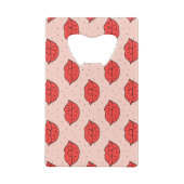 Cartoon lippen: feministische doodle patroon. kredietkaart flessenopener (Achterkant)