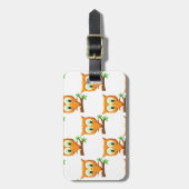 Cartoon Little Owl on Branch Pattern Bagagelabel (Voorkant verticaal)