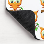 Cartoon Little Owl on Branch Pattern Muismat (Hoek)