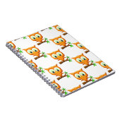 Cartoon Little Owl on Branch Pattern Notitieboek (Rechterzijde)