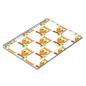 Cartoon Little Owl on Branch Pattern Notitieboek (Linkerzijde)